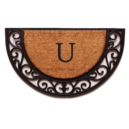 Calloway Mills Monogram Door Mat, Black, Natural, 18 in W x 30 in L 100141830U
